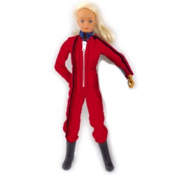 Girl's red ski suit